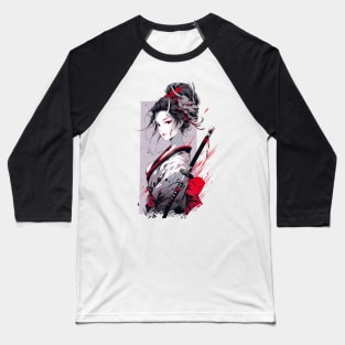 Beautiful Japanese girl with horns Baseball T-Shirt